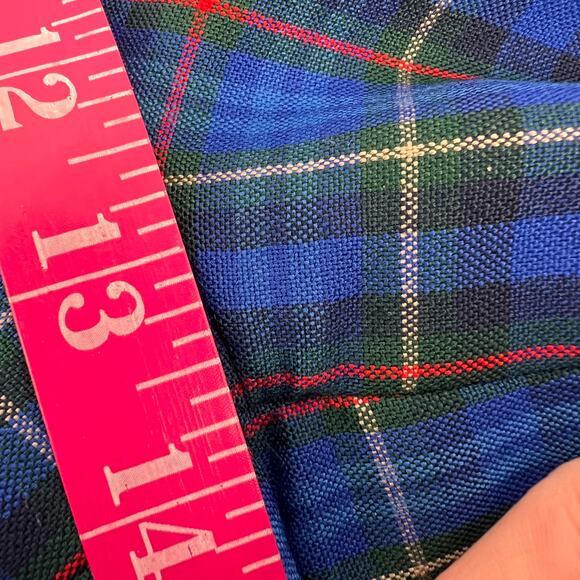 Vtg 90s Pendleton Wool Shorts Womens 12 Blue Plaid Tartan Pleated High Waisted - Picture 8 of 10
